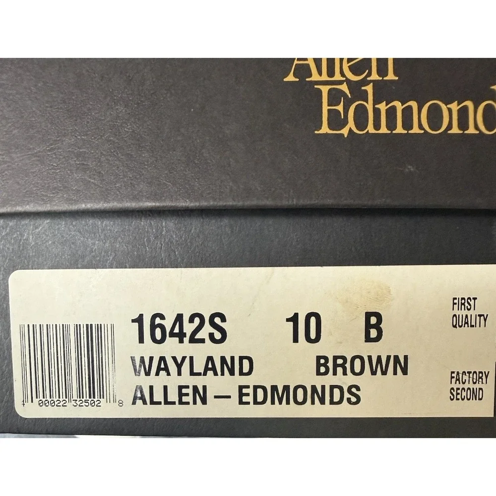 Vintage Allen Edmonds Wayland Cap Toe Oxford Shoes 10 B USA w/ Trees & Box
